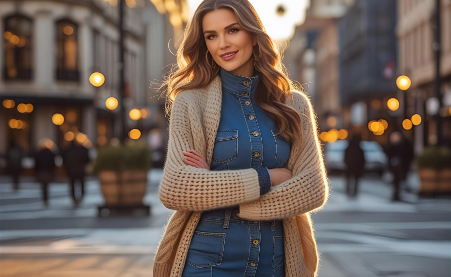 How to Style a Denim Dress for Winter