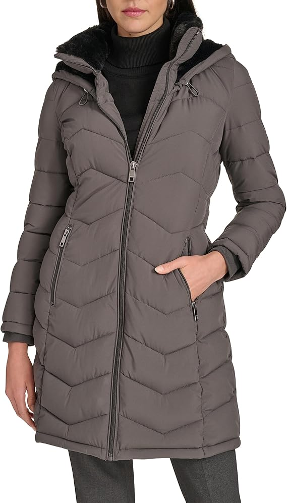 Calvin Klein Women's Long Wool-Blend Wrap Coat