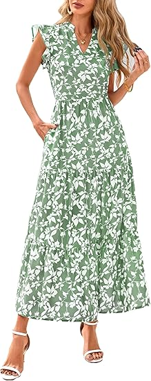 PrettyGarden Boho Western Midi Dress with Embroidery