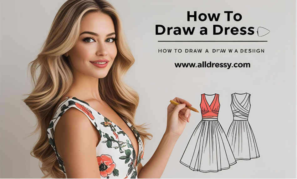 How to draw a dress design