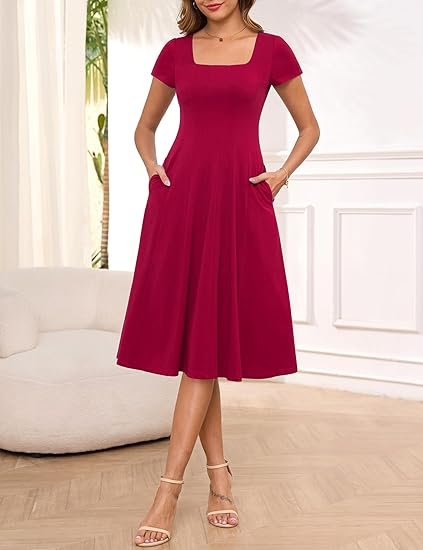 AnneBouti Modest Midi Dress with Pockets