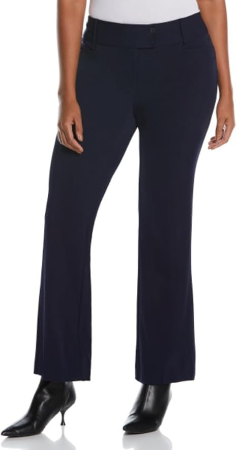 Rafaella Curvy-Fit Gabardine Bootcut Dress Pants (Black)