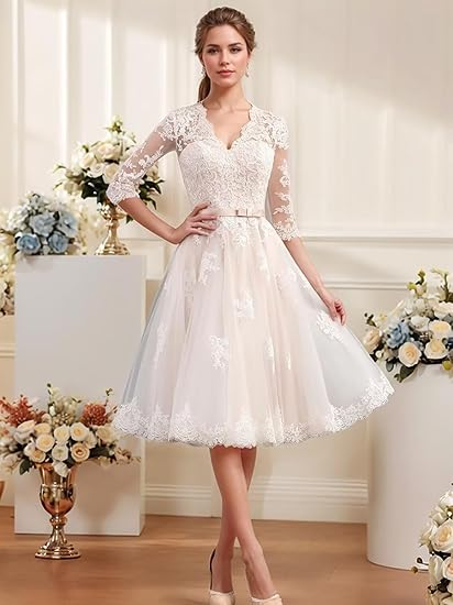 Boho Vintage Lace Tea-Length Dress