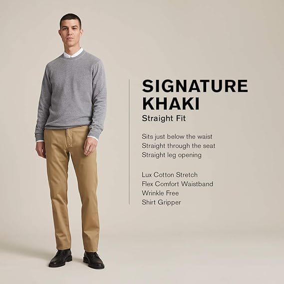 Dockers Straight‑Fit Signature Lux Cotton Stretch Pant