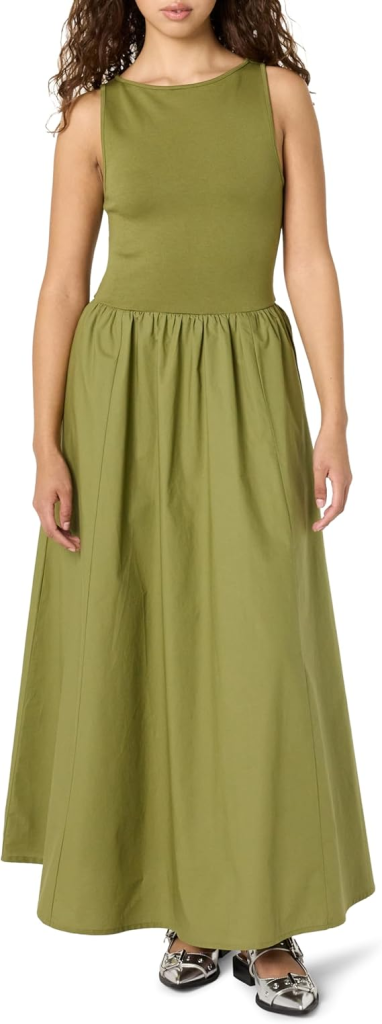 The Drop Ana V‑Neck Midi Slip Dress