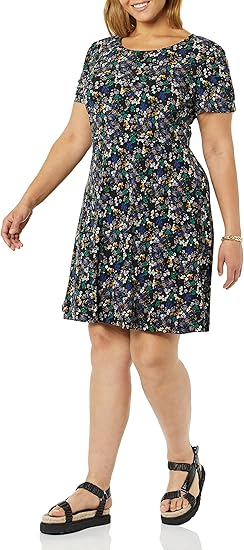 Amazon Essentials Women’s Short-Sleeve A-Line Midi Dress