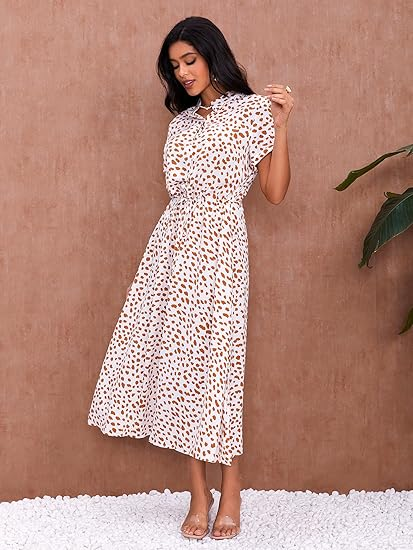 Milumia Women’s Wrap V-Neck Midi Dress