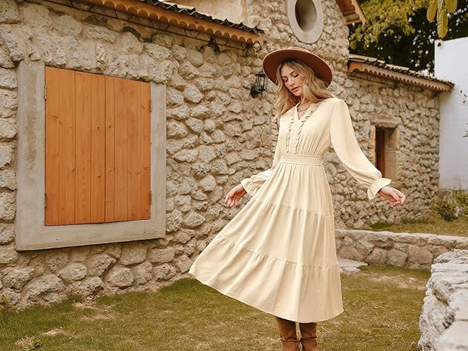 Grace Karin Women’s Empire Waist Pleated Maxi Dress