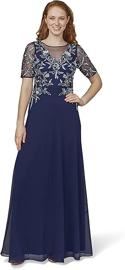 Adrianna Papell Women’s Chiffon Beaded Gown