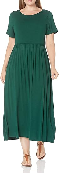 Amazon Essentials Women's Waisted Maxi Dress (Rayon-Stretch Jersey)