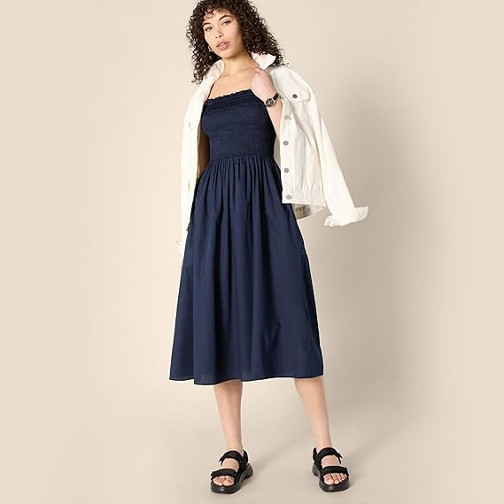 Amazon Essentials Relaxed-Fit A-Line Midi Dress