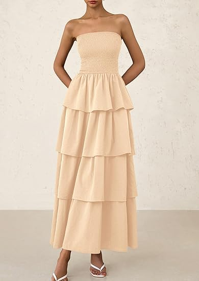 PrettyGarden One‑Shoulder Knot Maxi Dress