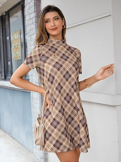 Milumia Women’s Western Plaid Shirt Dress