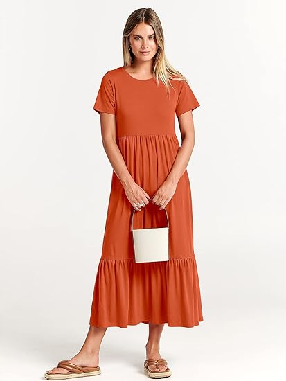 Anrabess Anti-Wrinkle Tiered Maxi Dress