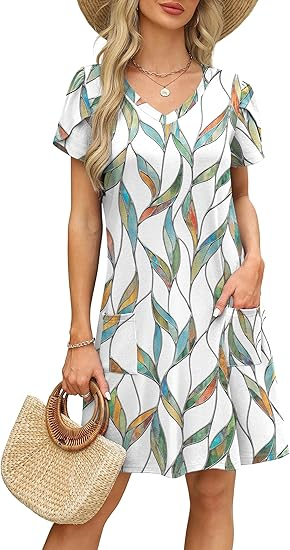 Ofeefan V‑Neck Swing Dress