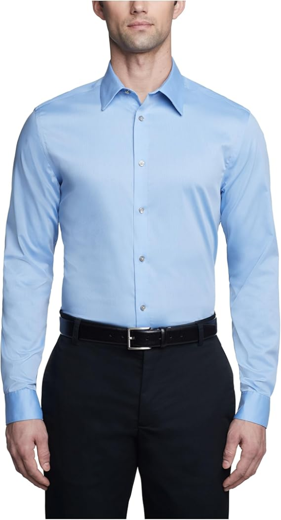Calvin Klein Men’s Dress Shirt Non-Iron Slim Fit Solid Poplin