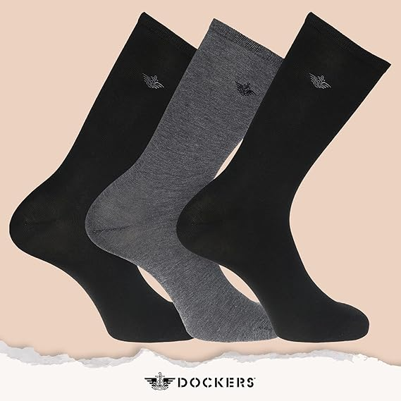 Dockers Men’s Classics Dress Flat Knit Crew Socks (5‑Pair Multipack)