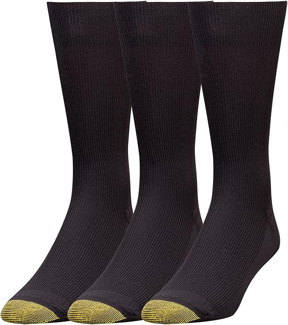 GOLDTOE Men’s Metropolitan Crew Dress Socks (3‑Pair)
