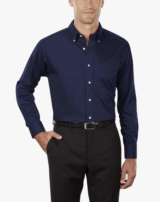 Van Heusen Men’s Non-Iron Performance Dress Shirt with Flex Collar