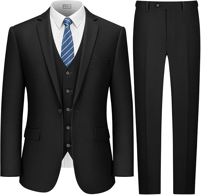 Luciano Natazzi Men's Modern Fit Wool Suit