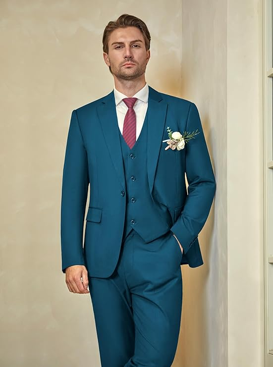 WULFUL Slim‑Fit 3‑Piece Suit