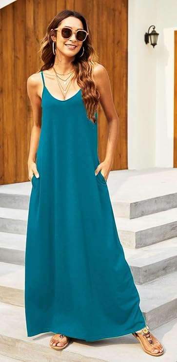 Supnier Spaghetti‑Strap Maxi Dress