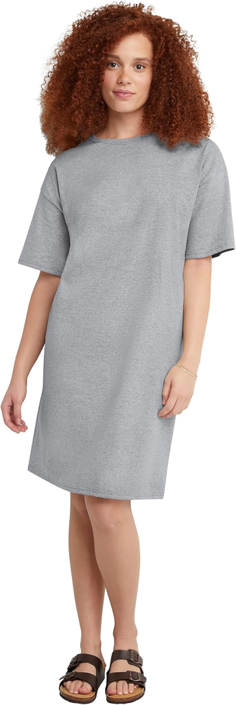 Hanes Women’s Jersey Long-Sleeve T-Shirt Dress