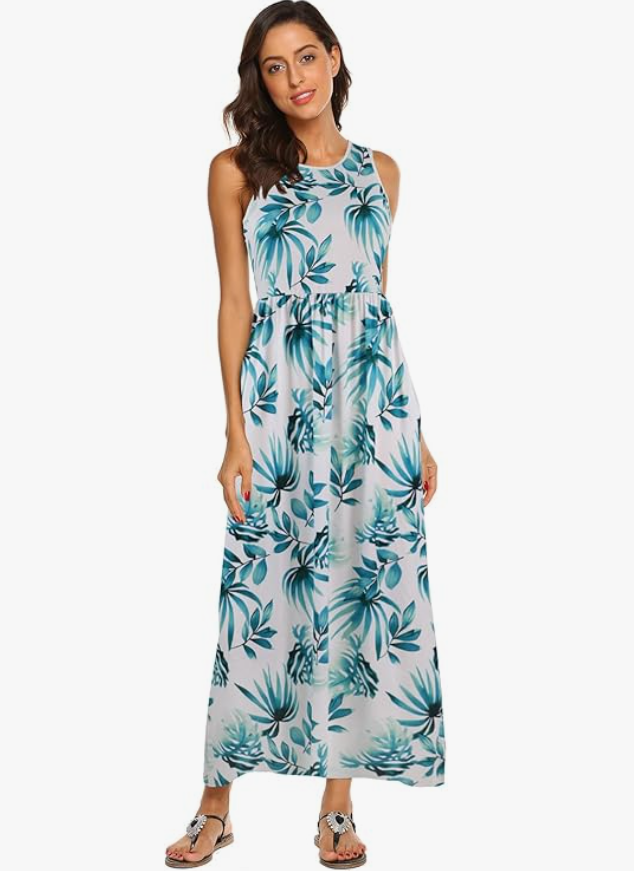 Hount Women’s Sleeveless Maxi Dress with Pockets