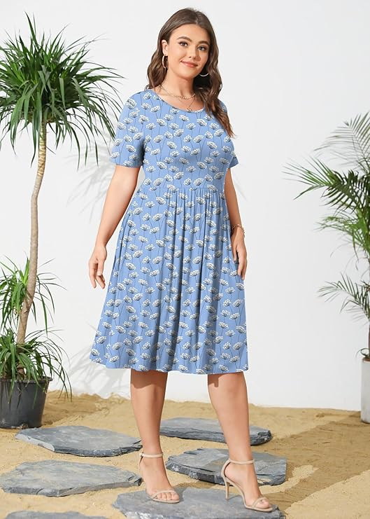 POSESHE Plus‑Size Maxi with and Pockets