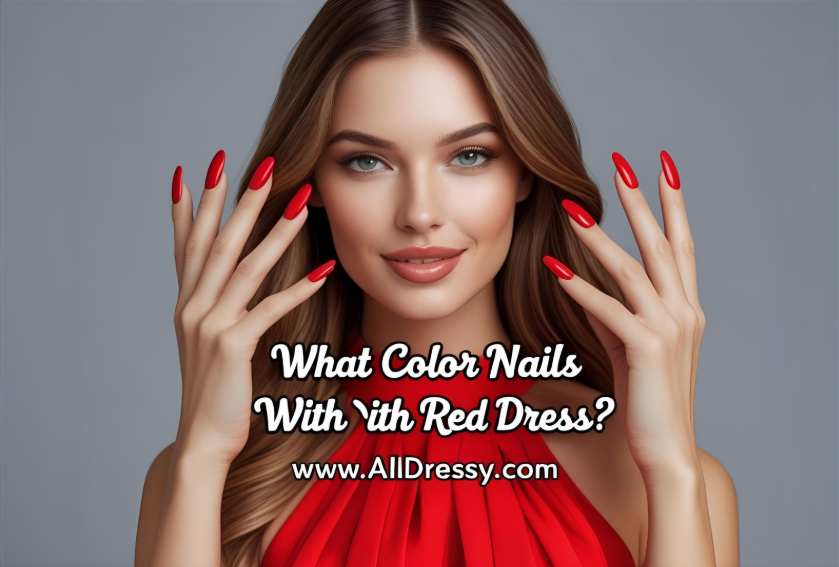 What Color Nails with Red Dress