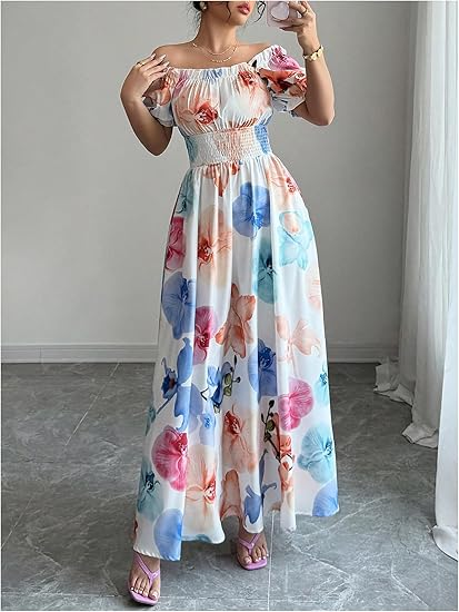 Milumia Women’s Boho Floral Print Maxi Dress
