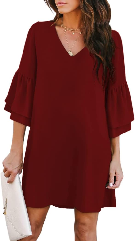 Belongsci Ruffle Sleeve Shift Dress