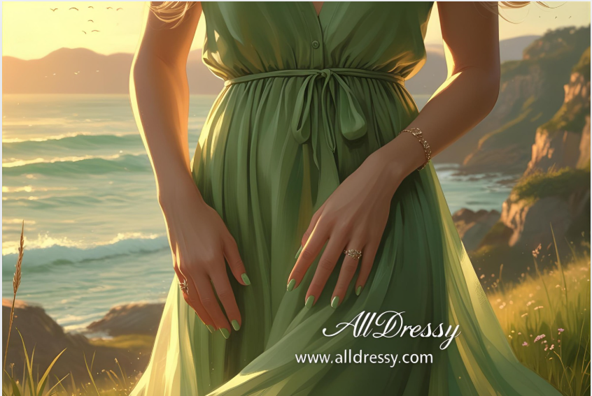 What Color Nails with Green Dress