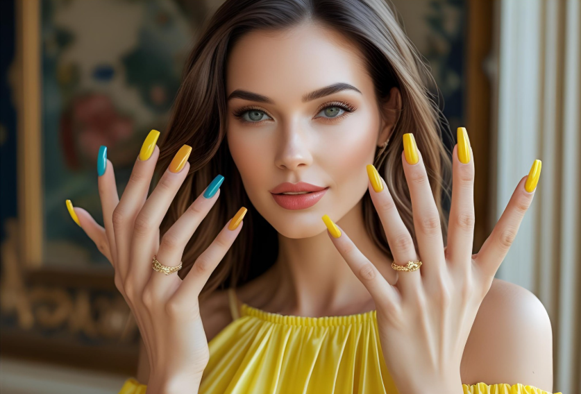 What Color Nails With Yellow Dress