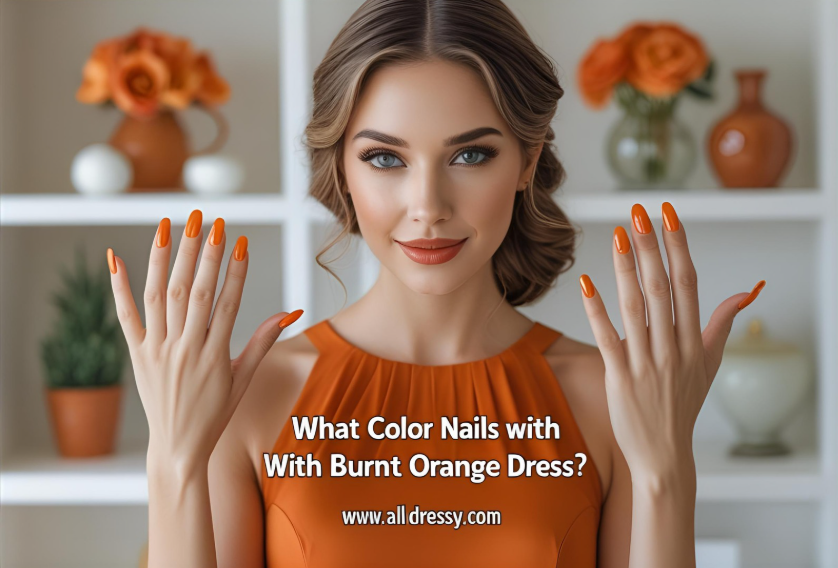 What Color Nails With Burnt Orange Dress