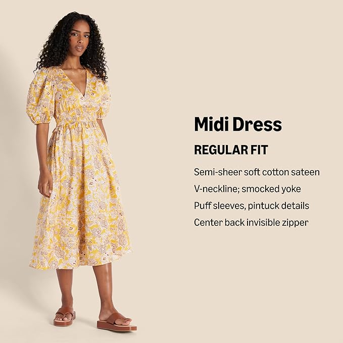 Amazon Essentials Surplice A‑Line Midi Dress