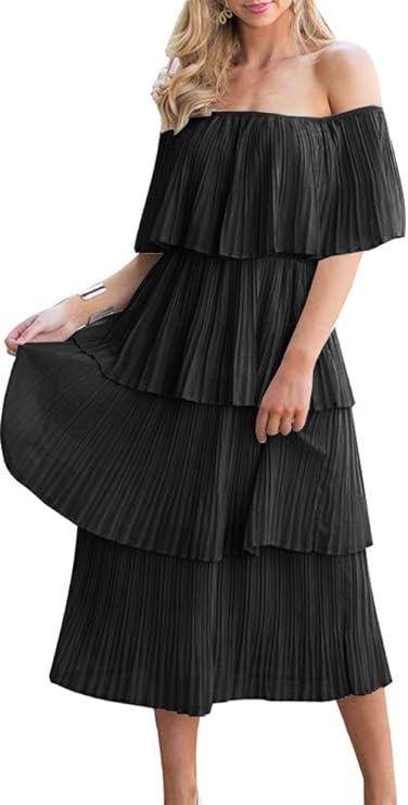 Etcyy Ruffled Chiffon Off‑the‑Shoulder Maxi Dress (Amazon)