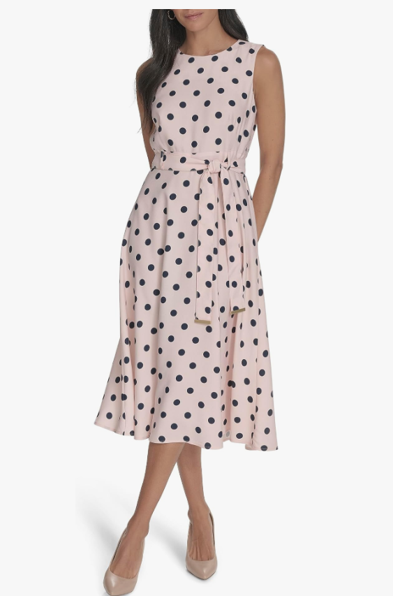 Calvin Klein Women’s Sleeveless Metallic Midi Dress