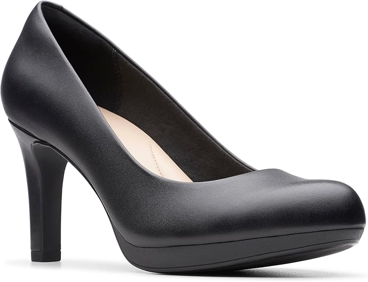 Clarks Women's Sharon Dolly Pump (Black Leather)
