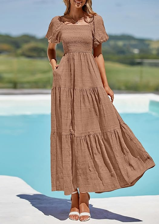 PrettyGarden Off-Shoulder Ruffle Maxi Dress
