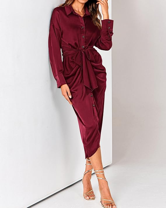 BTFBM Long Sleeve Ruched Maxi Dress