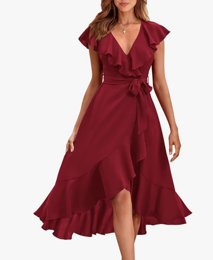 PrettyGarden Women’s Wrap Maxi Dress with Slit