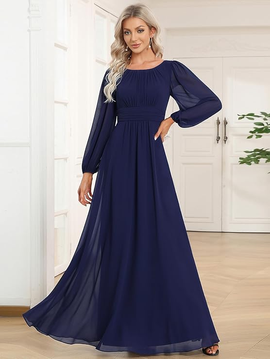 KOH KOH Women’s Long Empire Waist Evening Maxi Dress