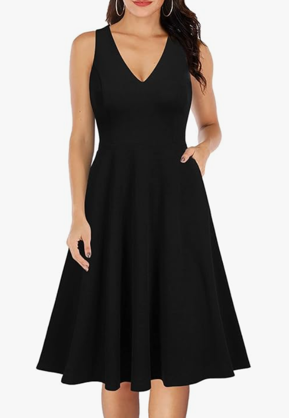 Lark & Ro Women's Sleeveless V-Neck Dress