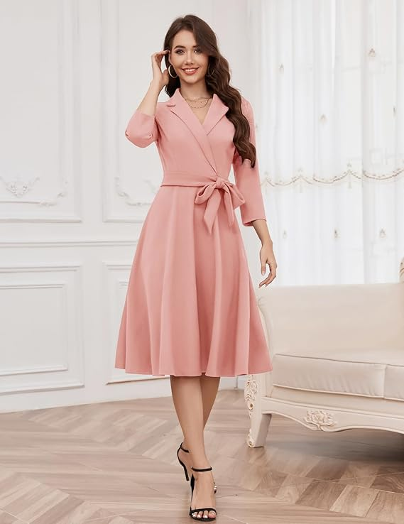 Belted Long Sleeve Crepe Modest Wedding Dress