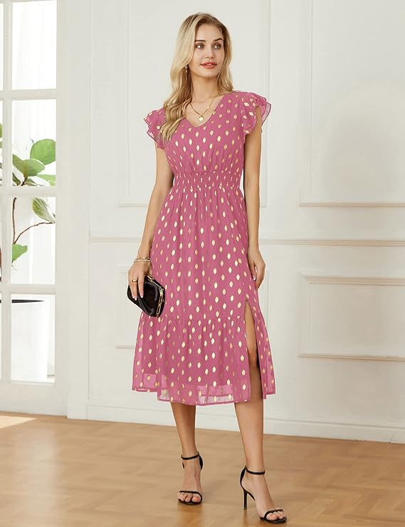 Amazon Essentials Cap Sleeve Wrap Dress