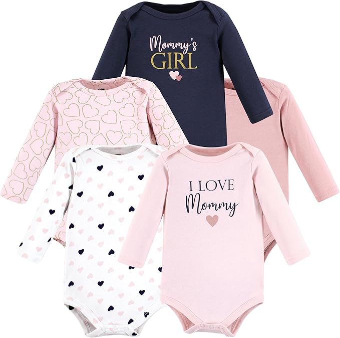 Hudson Baby Unisex Baby Cotton Bodysuits (5-Pack)