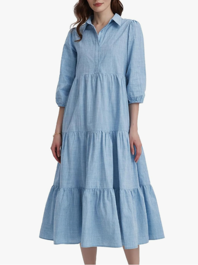 Kenhansion Women's Linen Maxi Sundress