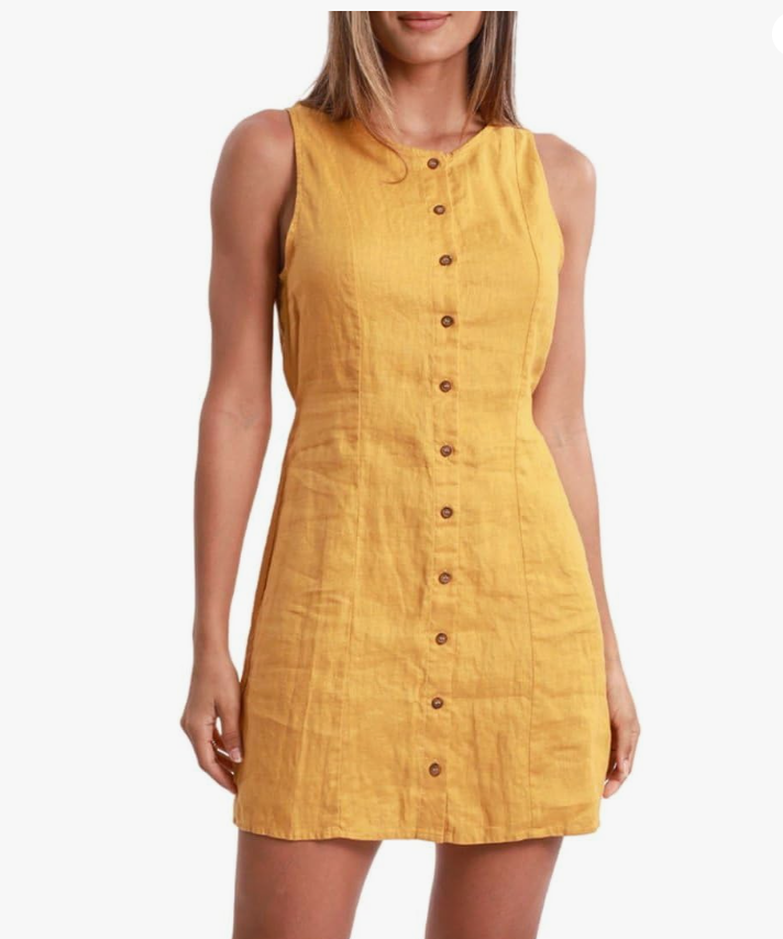 Hirigin Linen Sleeveless Maxi Dress