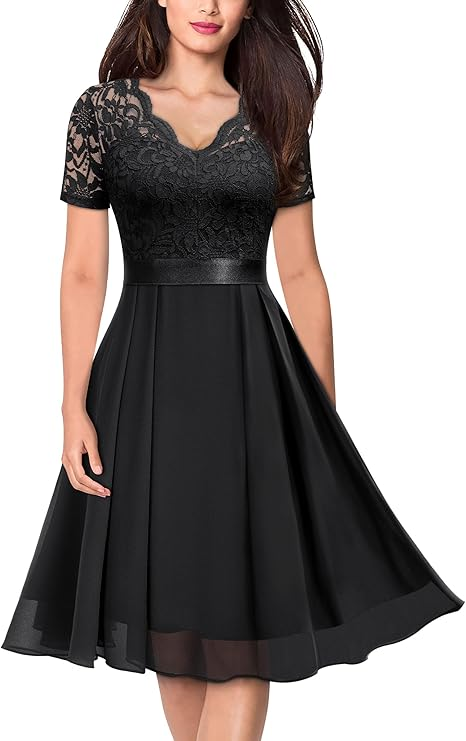 MEROKEETY Women’s Lace Cocktail Party Dress